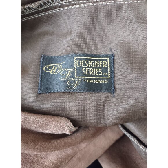 WFF Farah Shirt Mens Sz Large Brown Faux Suede Shacket pocket flaps button down - Picture 3 of 11